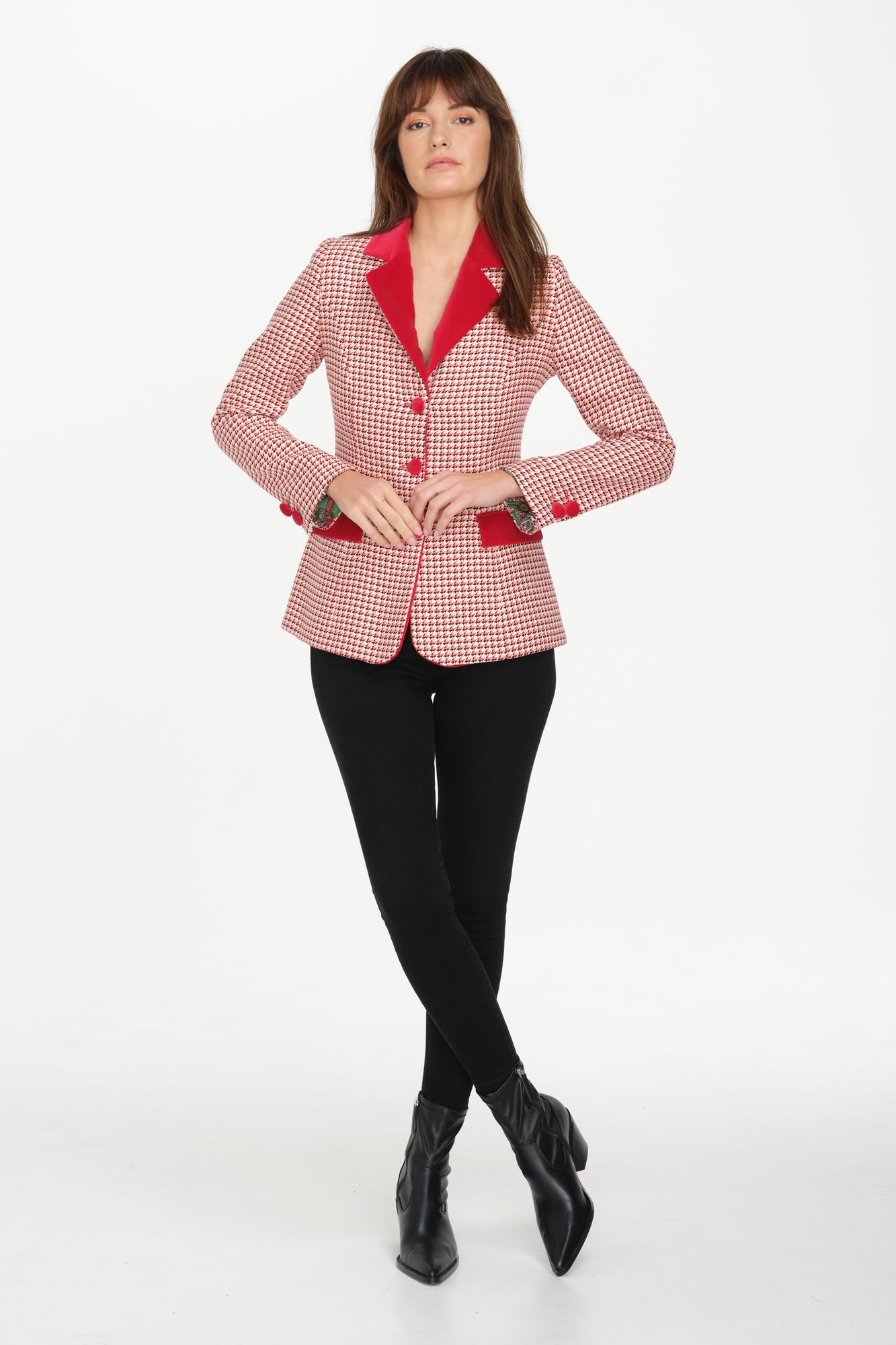 Halkin Jacket (Red Houndstooth)