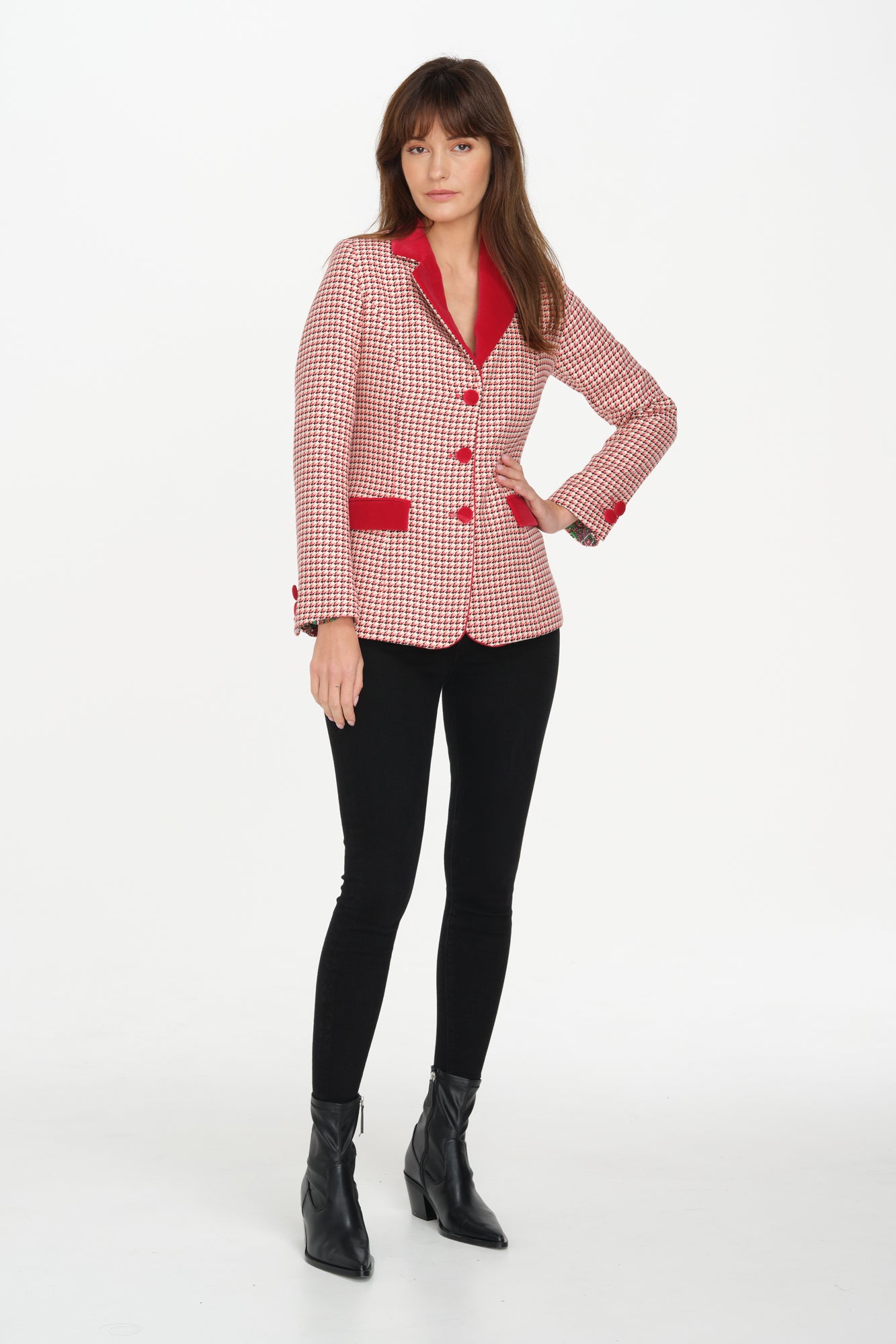 Halkin Jacket (Red Houndstooth)