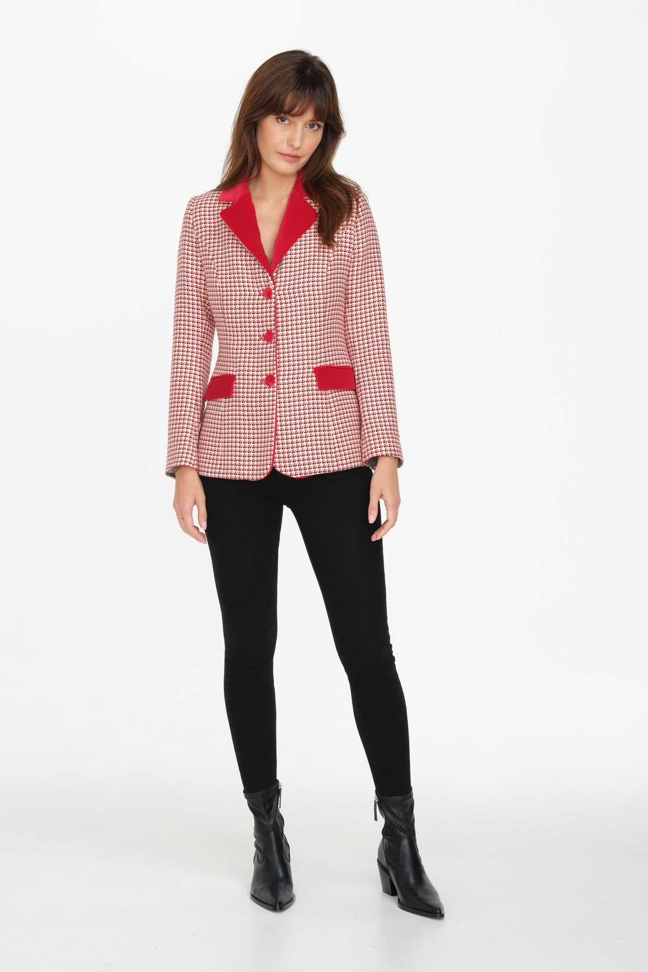 Halkin Jacket (Red Houndstooth)