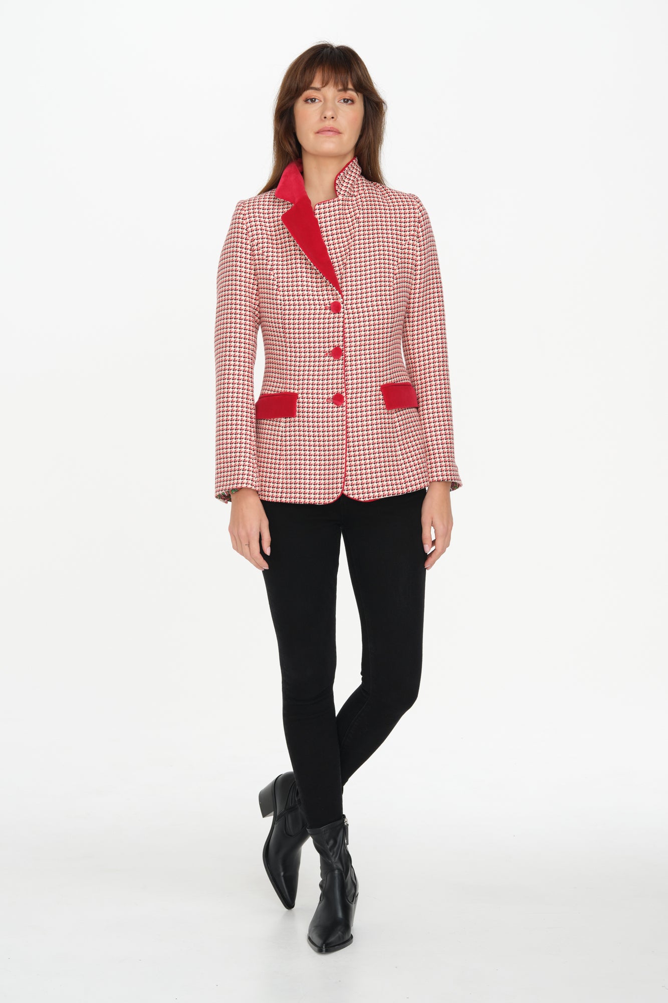 Halkin Jacket (Red Houndstooth)