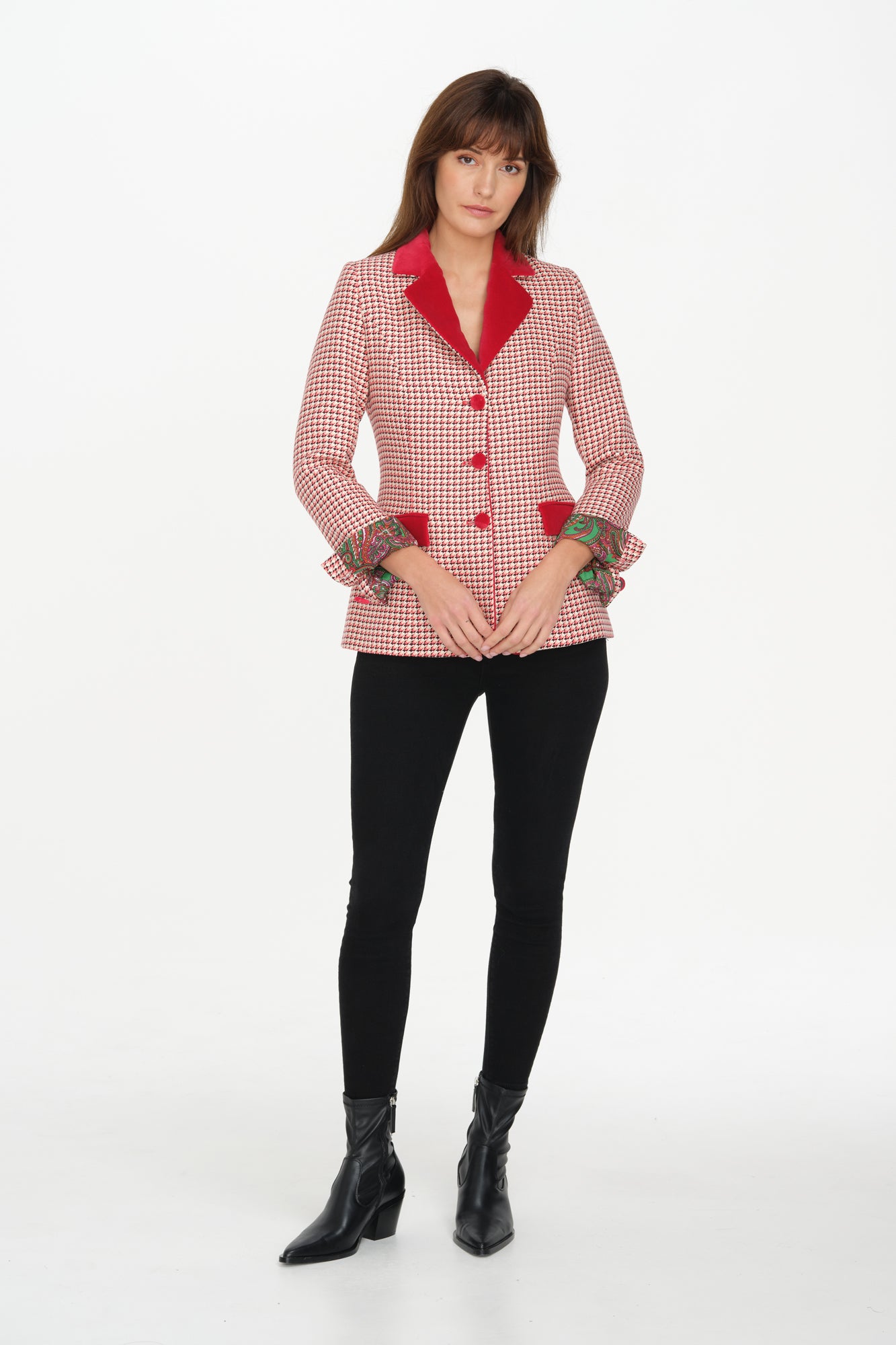 Halkin Jacket (Red Houndstooth)