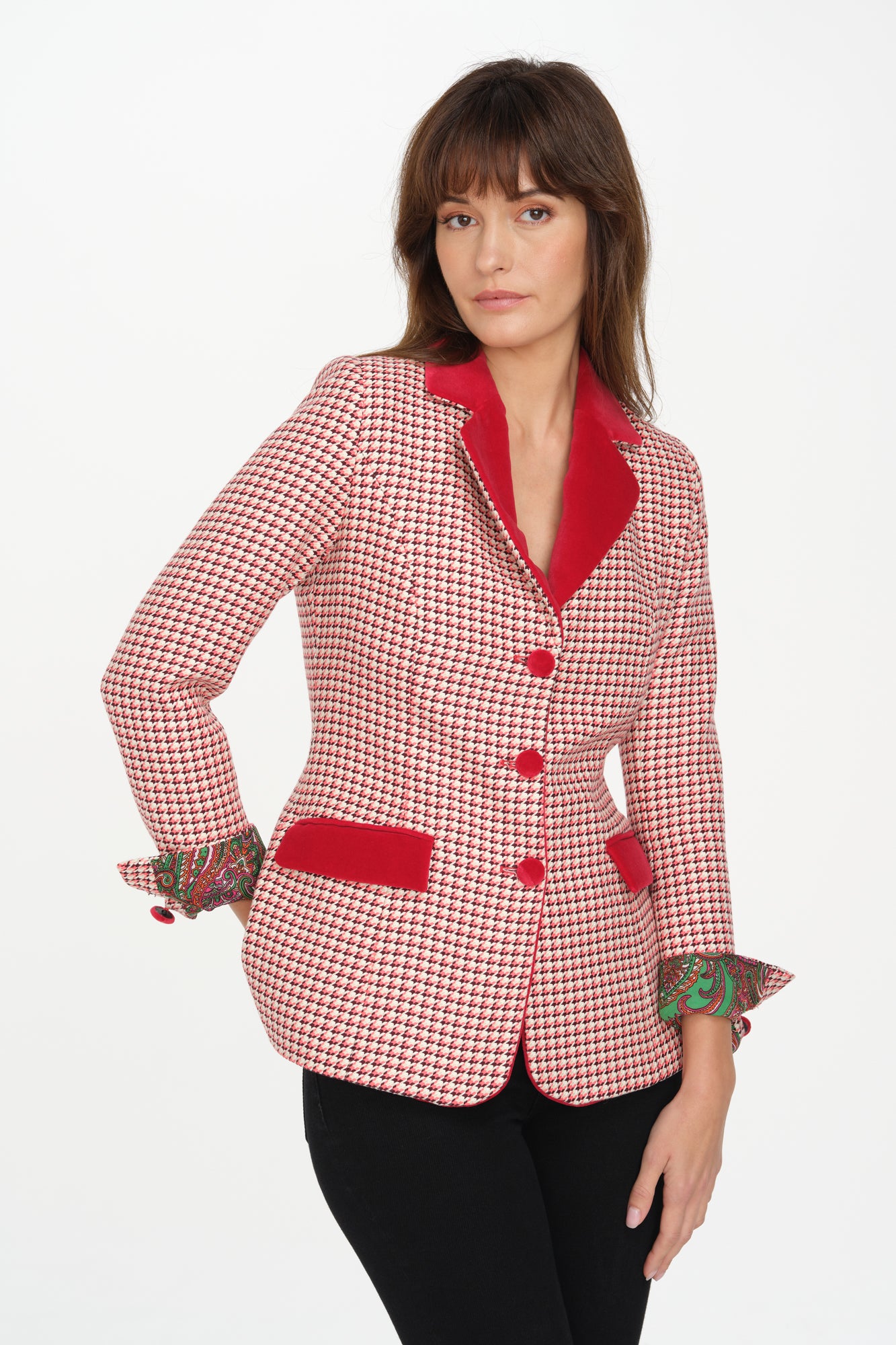 Halkin Jacket (Red Houndstooth)