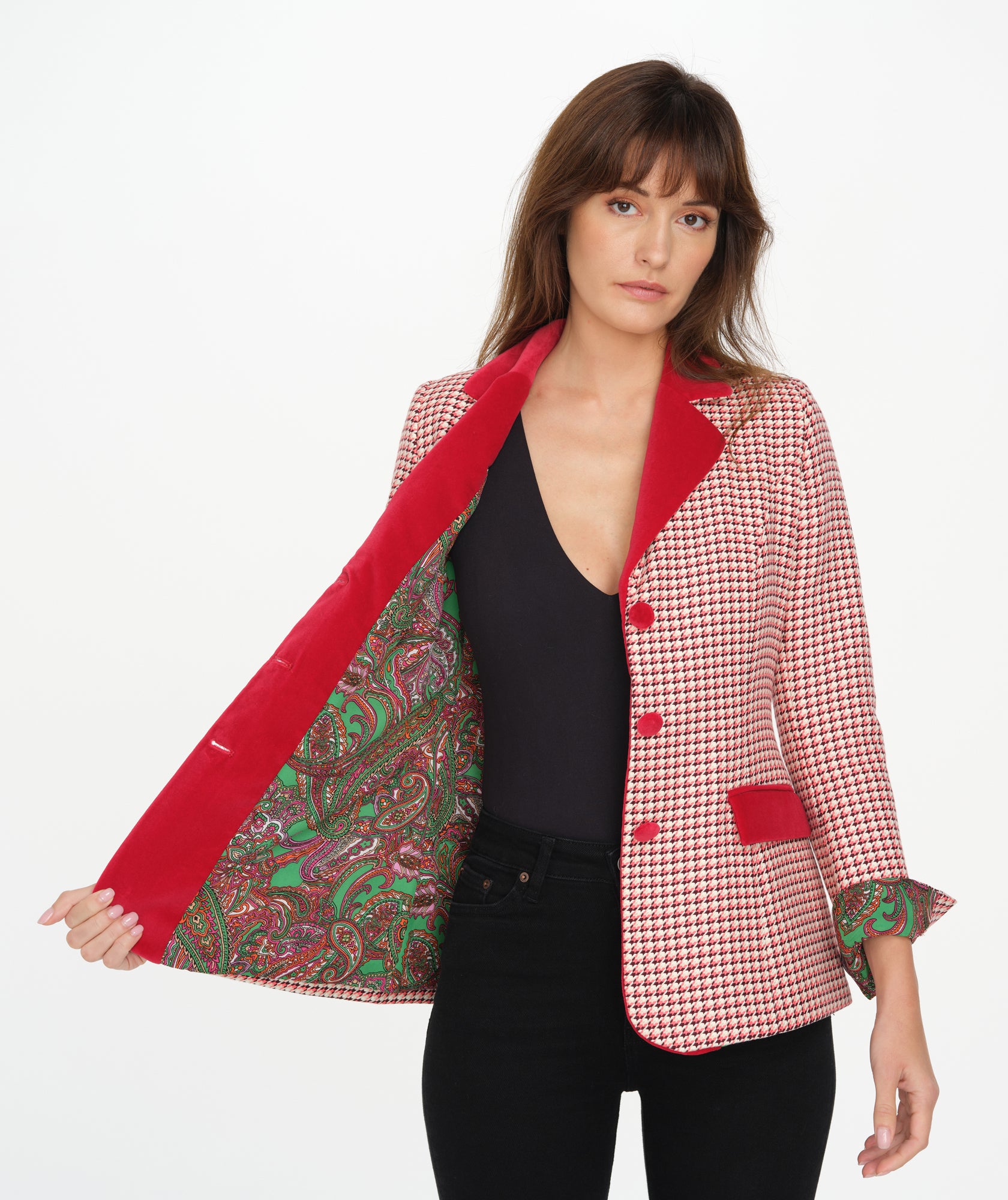 Halkin Jacket (Red Houndstooth)